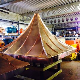 Copper domes for distillery in Grangemouth